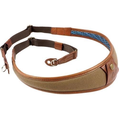 4V Design Large Neck Strap ALA - Ring Fit - Canvas, Tuscany Leather - brown/brown (K)
