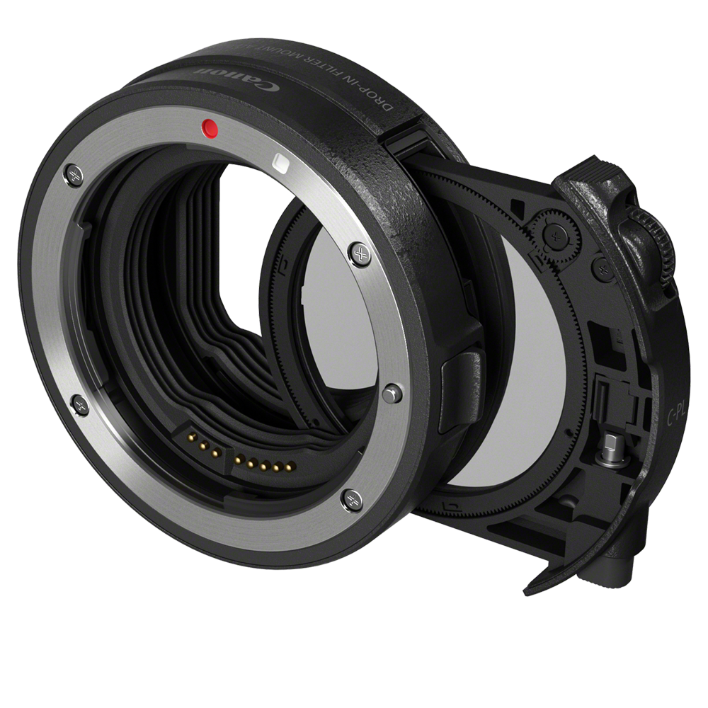 Adaptateur à baïonnette Canon EF-EOS R avec filtre enfichable (C-PL)