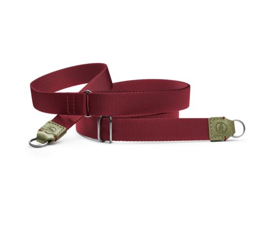 Leica Tragriemen, Textil, Leder, oliv, burgungderrot