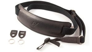 4V Design Large Neck Strap Kit Lusso Tuscany Leather Black/Black (K)