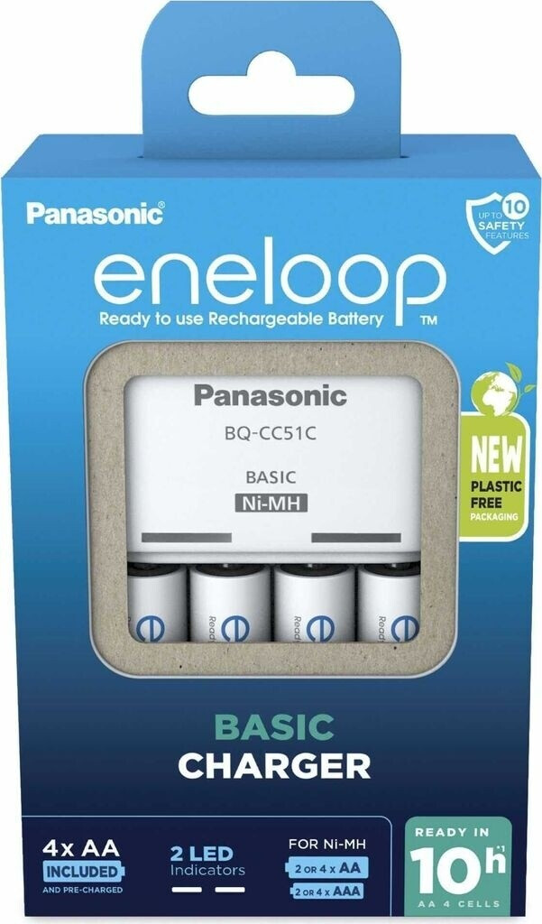 Panasonic eneloop BQ-CC51C avec 4 piles AA