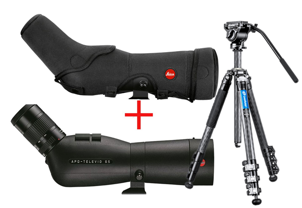Leica APO-Televid 65 W Kit mit Vario Okular 25-50 x WW ASPH. Travel-Kit+ inkl.( Leica Tasche + +Leofoto Manba LV-324C inkl. BV-10 Stativkit