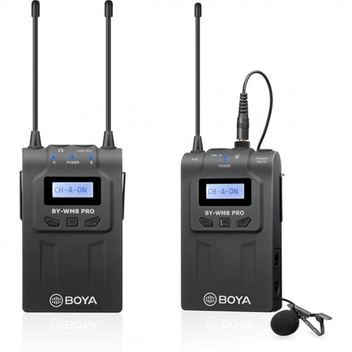 Kit de microphones sans fil UHF BOYA BY-WM8 PRO K1-DE – Transmission audio sans fil professionnelle
