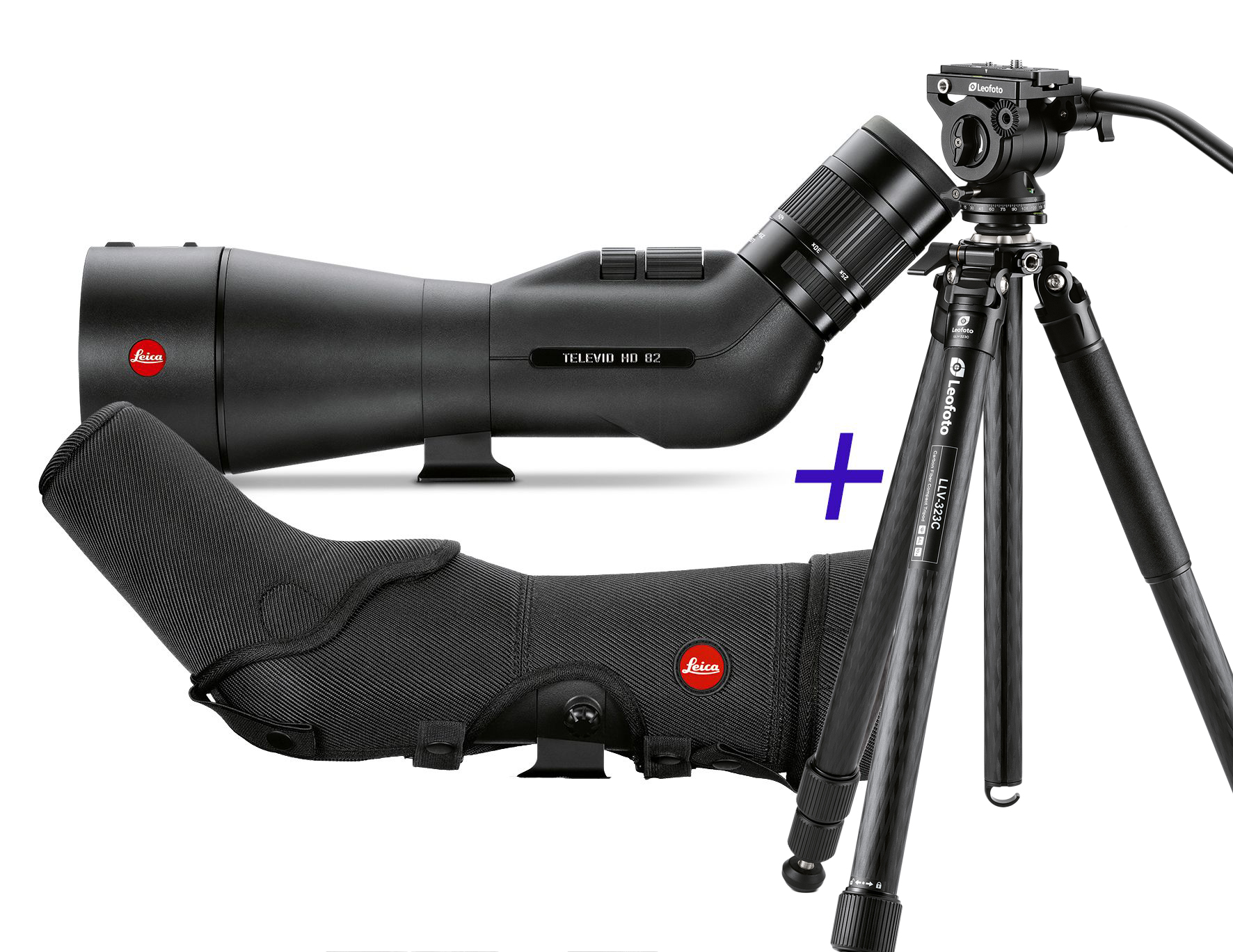 Leica Televid HD 82 Set inkl. 20-60 Okular (Neuheit) Travel-Kit inkl. Leica Tasche & Leica Stativ LV‑323C + BV‑10