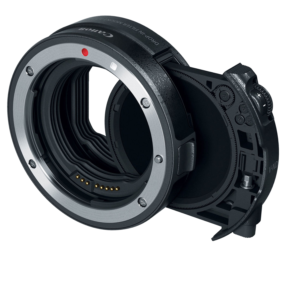 Adaptateur à baïonnette Canon EF-EOS R avec filtre enfichable (V-ND)