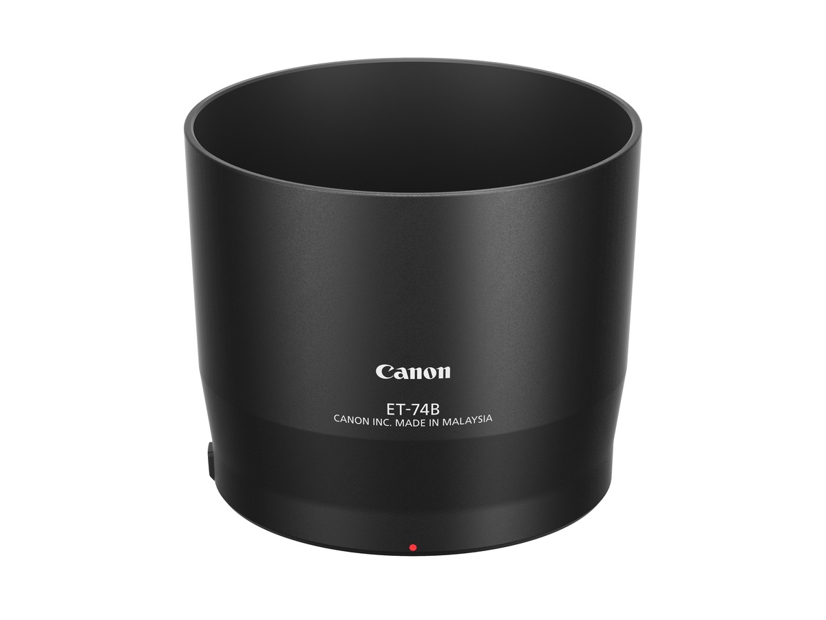 Canon ET-74B Gegenlichtblende auf weißen Hintergrund