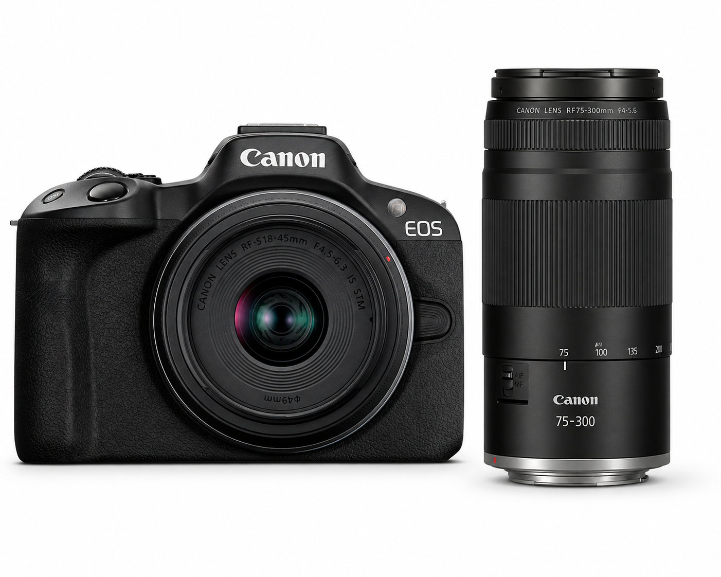 Canon EOS R50 Black KIT mit RF-S 18-45mm und RF 75-300mm