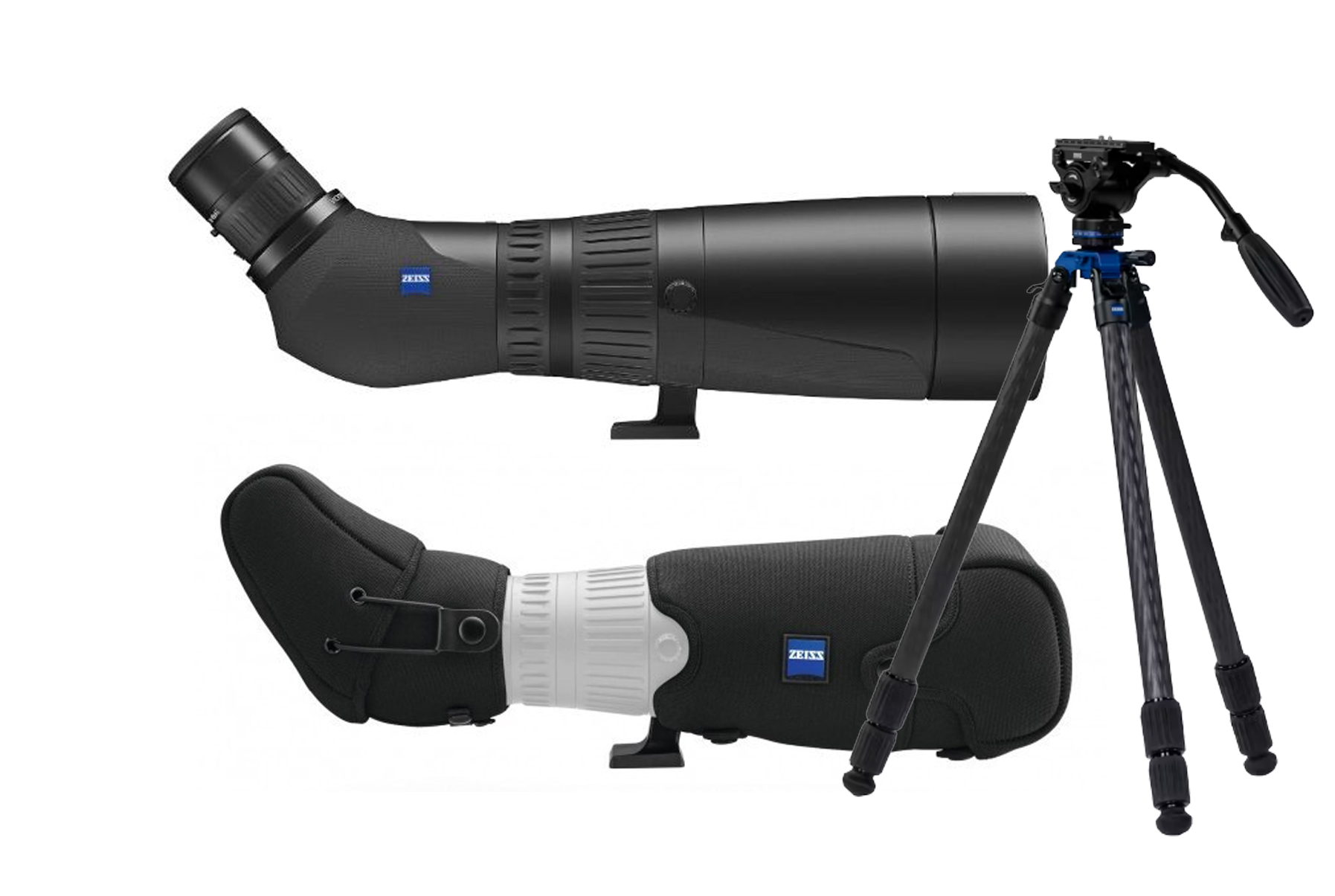 ZEISS Victory Harpia 85 Spektiv Set mit 22-65x Okular & Tasche & ZEISS Pro-Series Stativ