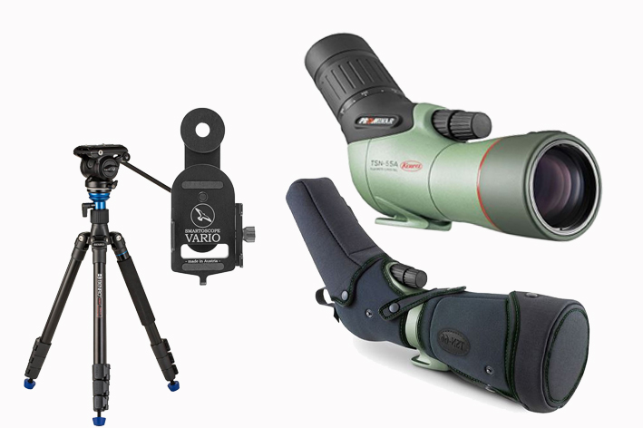 Kowa TSN-55A Prominar 17-40x Travel-Kit (inkl. Tasche + Vario Scope Adapter + Benro AERO2  Travel Stativ)