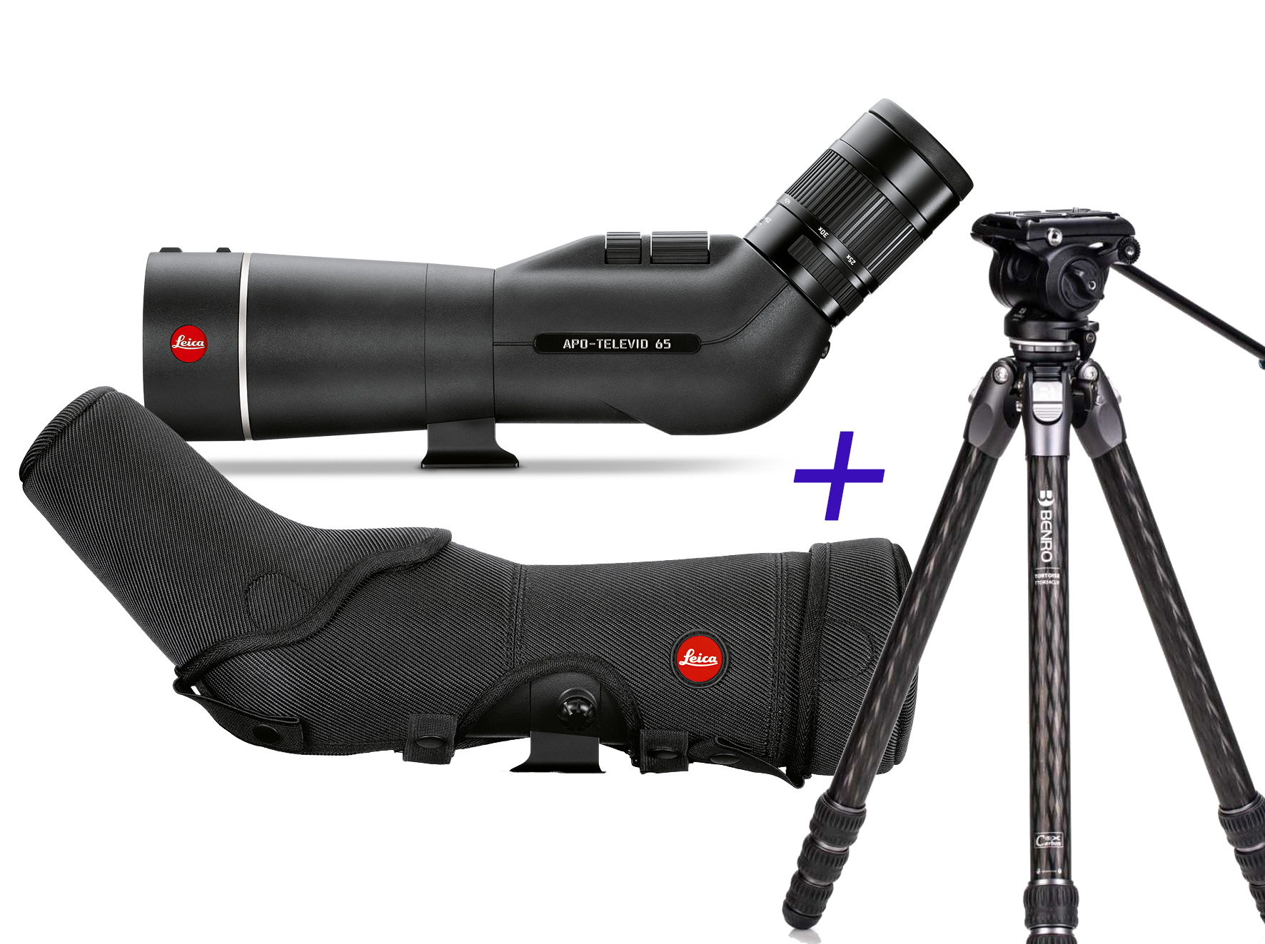 Leica APO-Televid 65 Set inkl. 25-50 Okular ASPH. (Neuheit) Travel-Kit inkl. Leica Tasche & Benro Stativ TTOR34CLVS4PRO