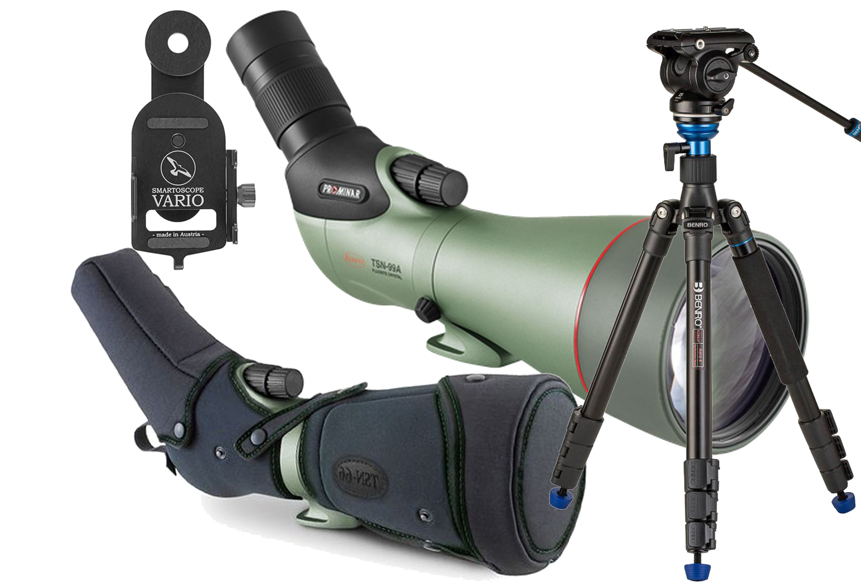 KOWA TSN-99A PROMINAR 30-70x99 Travel-Kit (inkl. Tasche + Vario Scope Adapter + Benro AERO4 Pro Travel Stativ)