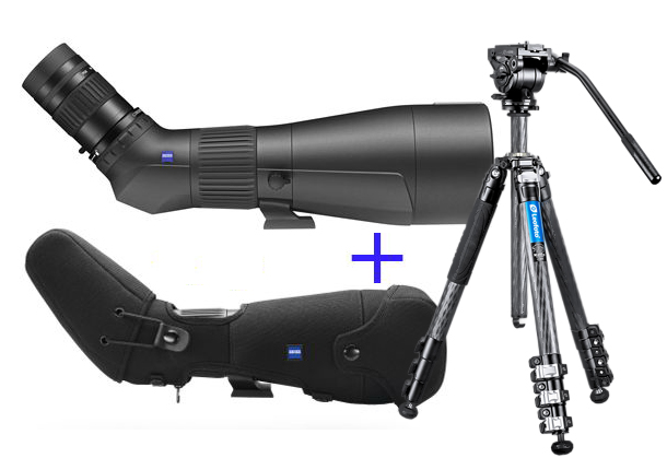 ZEISS Conquest Gavia 85 Spektiv Set mit 30-60x Okular & Leofoto Carbon-Stativ & Tasche